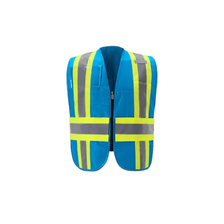 2W International Contrast Incident Command Vest, Blue, Jumbo IC110BL JM